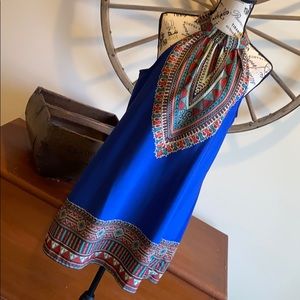 Band of Gypsies Vibrant Boho Mock Neck Dress-L